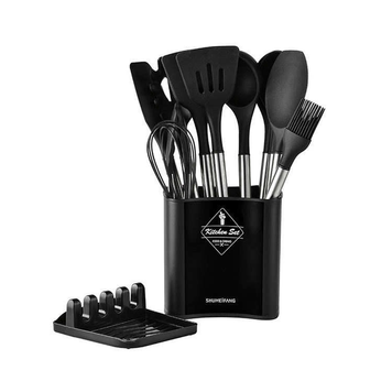 Набор силиконовой посуды Kitchen Set из 13 предметов. Черный Zeplinee-053 black фото