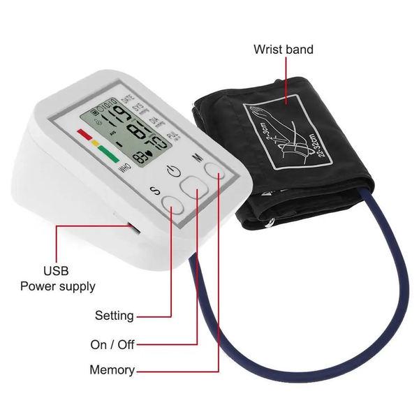 Автоматичний тонометр для вимірювання тиску пульсу на зап'ясті Blood Pressure Monitor CK-102S Matrix7kmLoyP-00005864 фото